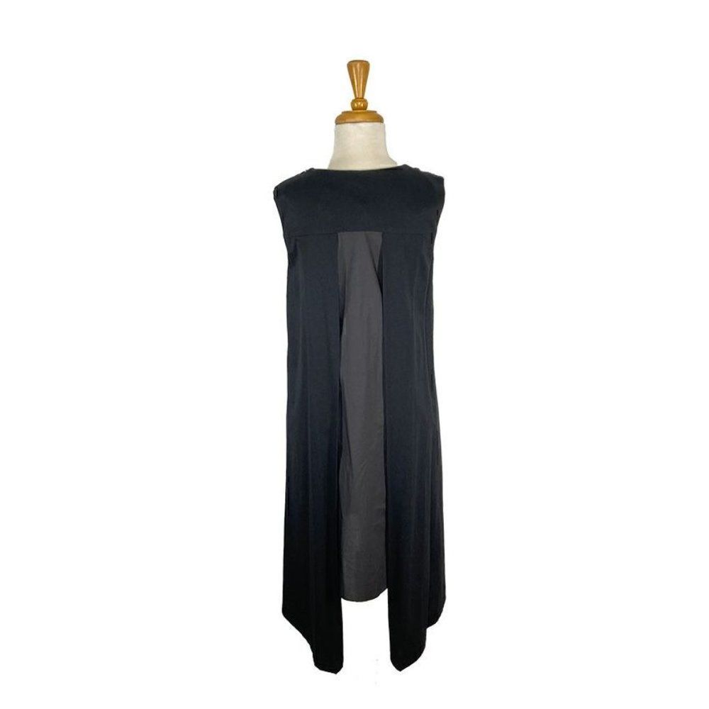 Lior Paris S Black Midi Dress LJ09 Sheer Back HiLo Art To Wear Asymmetric